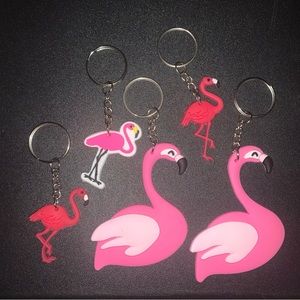 Lot of 5 Flamingo Keychains